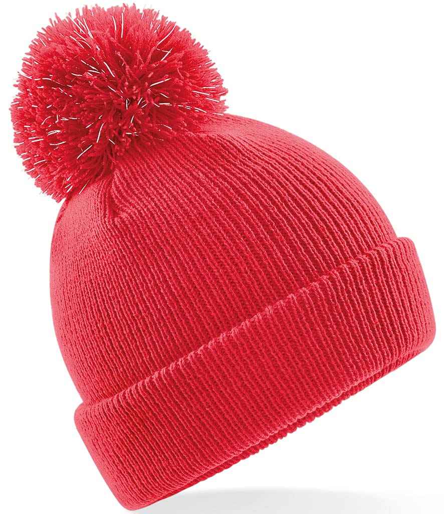 Beechfield Beechfield Kids Reflective Bobble Beanie Bright Red