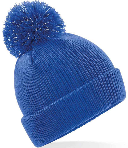 Beechfield Kids Reflective Bobble Beanie in Bright Royal
