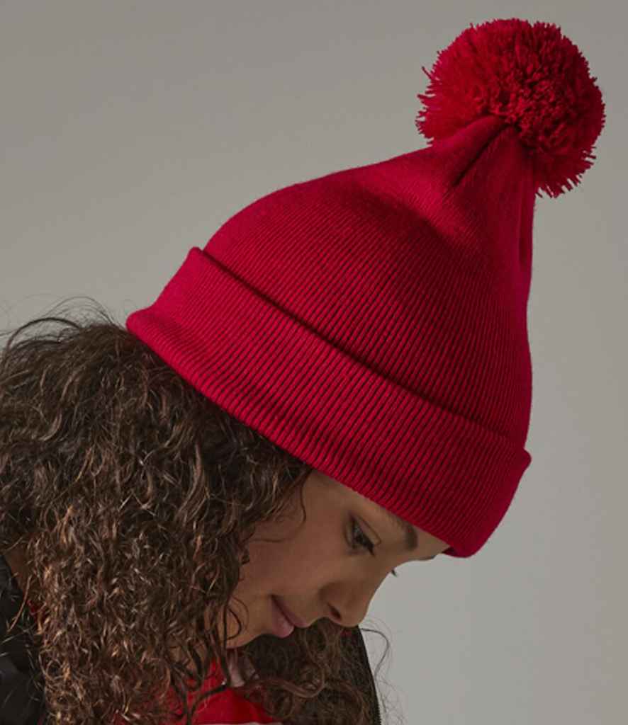 Beechfield Beechfield Kids Original Pom Pom Beanie Classic Red