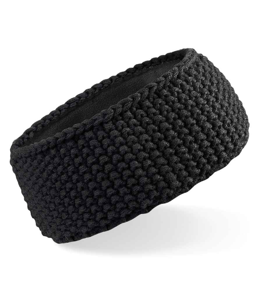 Beechfield Slopeside Waffle Headband in Black
