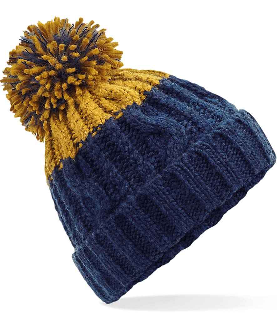 Beechfield Beechfield Apres Beanie Oxford Navy/Mustard
