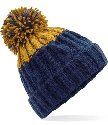 Beechfield Beechfield Apres Beanie Oxford Navy/Mustard