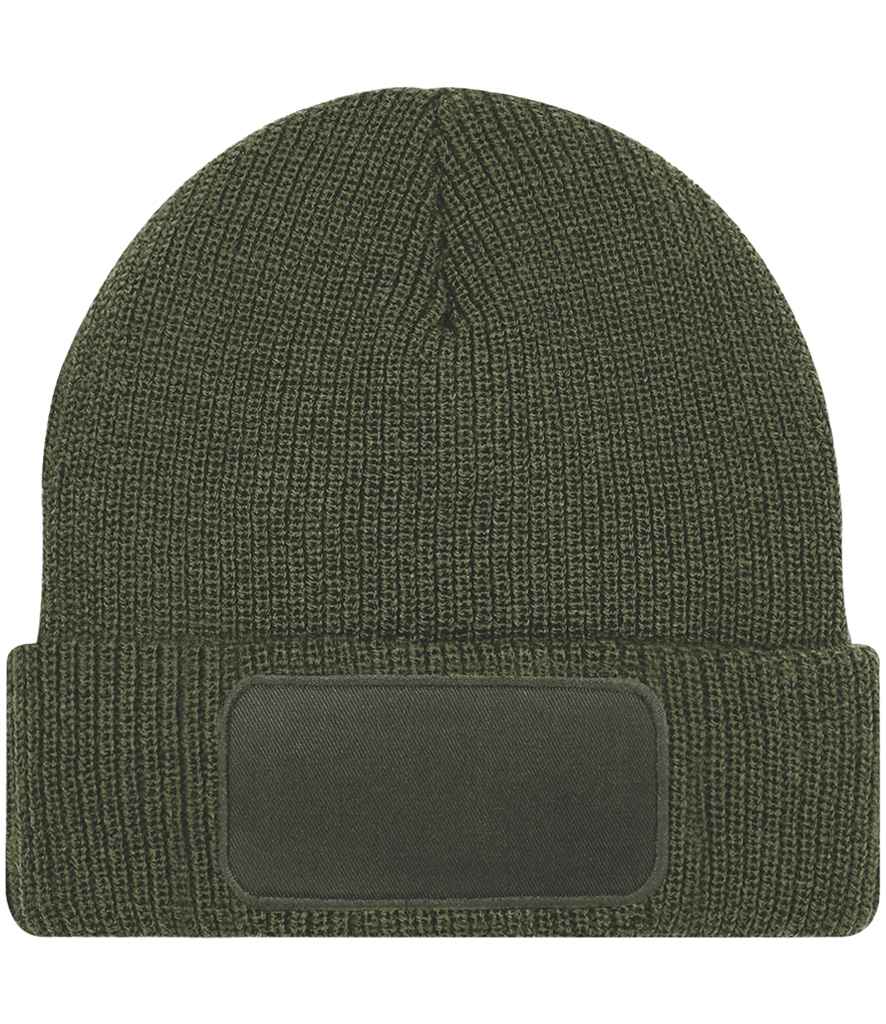 Beechfield Thinsulate™ Patch Beanie in Olive Green