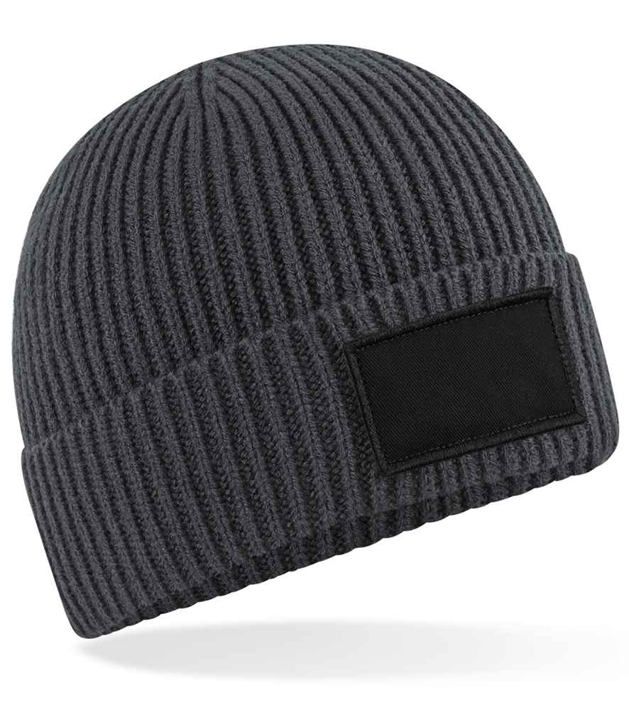 Beechfield Beechfield Fashion Patch Beanie Graphite Grey/Black