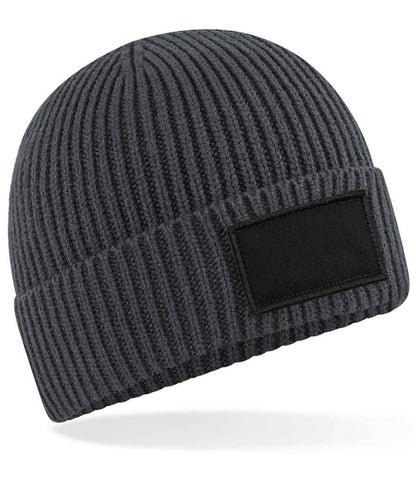 Beechfield Beechfield Fashion Patch Beanie Graphite Grey/Black