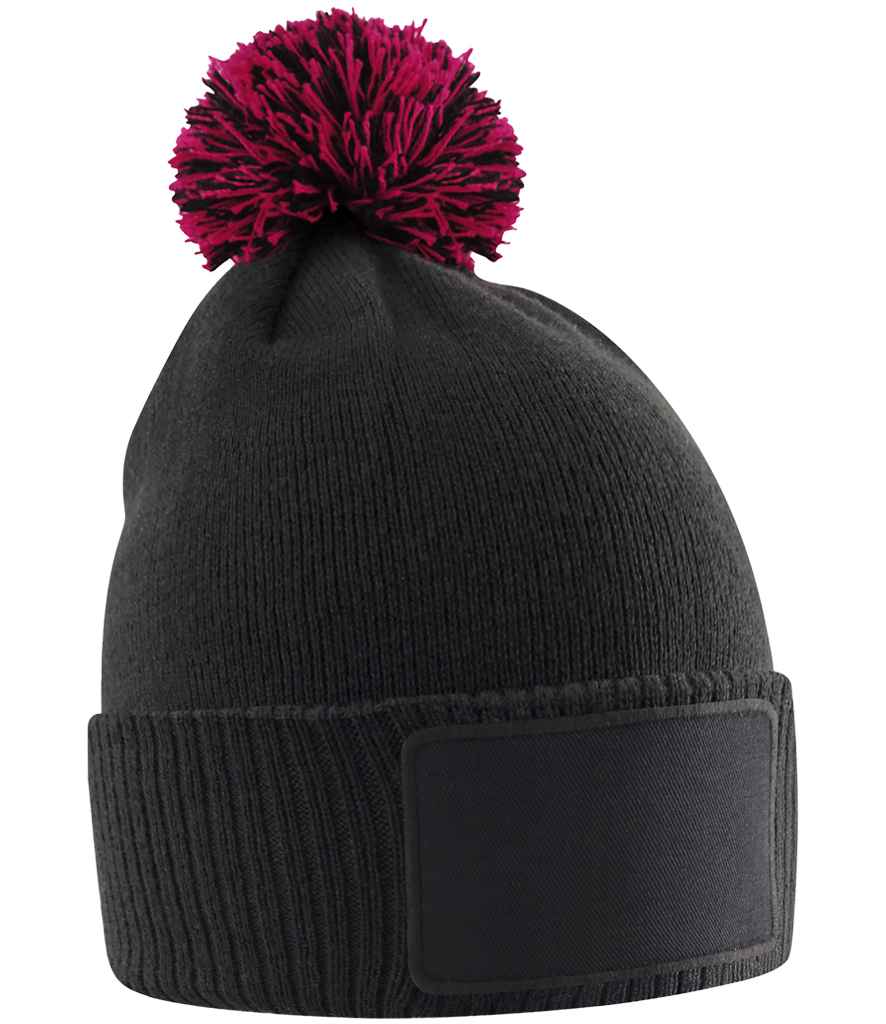 Beechfield Beechfield Kids Snowstar® Patch Beanie Black/Classic Red