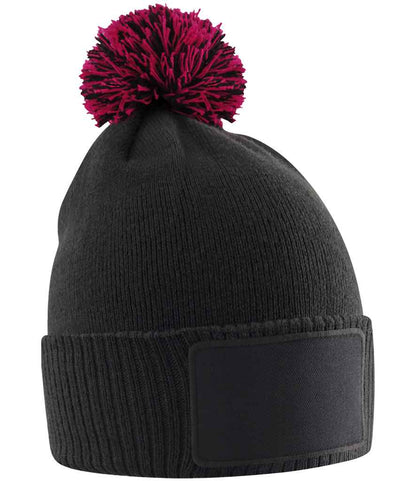 Beechfield Beechfield Kids Snowstar® Patch Beanie Black/Classic Red
