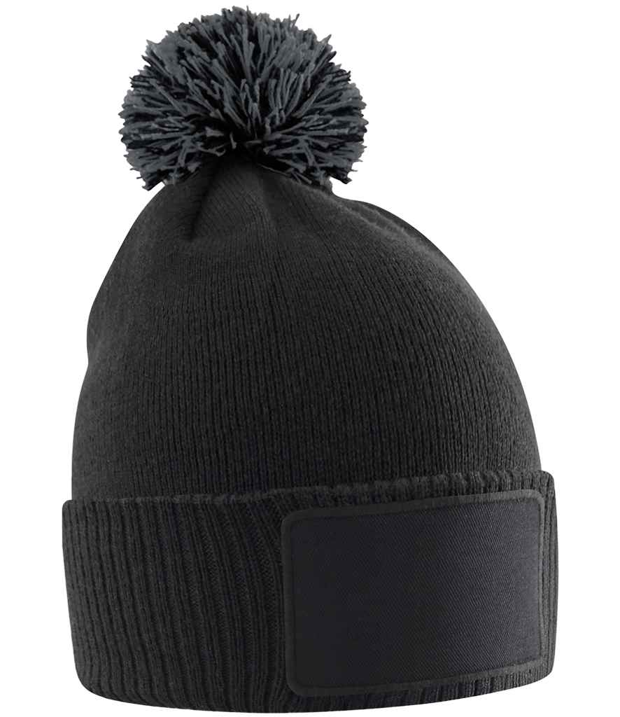 Beechfield Beechfield Kids Snowstar® Patch Beanie Black/Graphite Grey