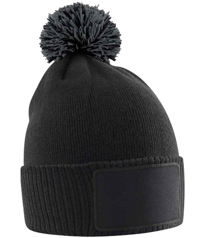 Beechfield Beechfield Kids Snowstar® Patch Beanie Black/Graphite Grey