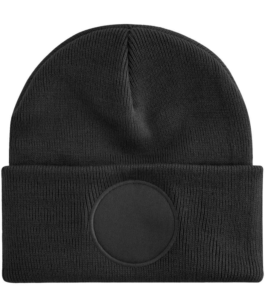 Beechfield Circular Patch Beanie in Black