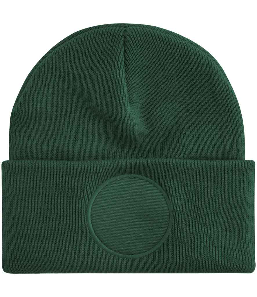Beechfield Circular Patch Beanie in Bottle Green