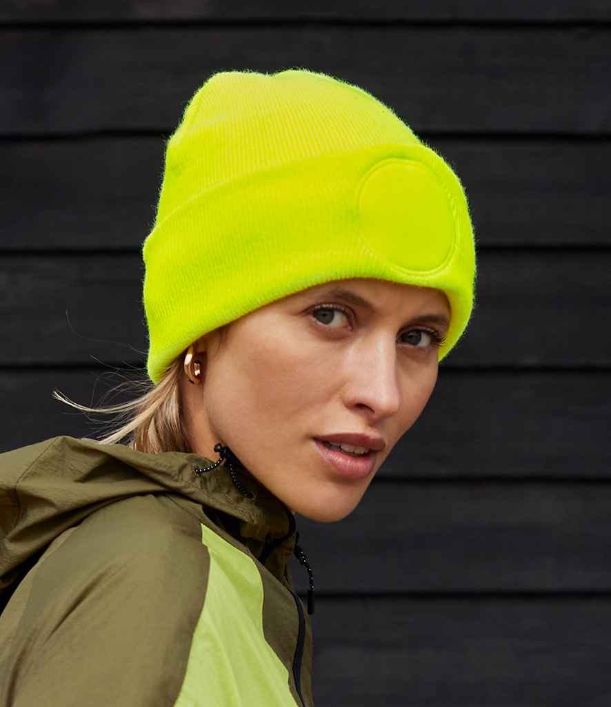 Beechfield Beechfield Circular Patch Beanie Fluorescent Yellow