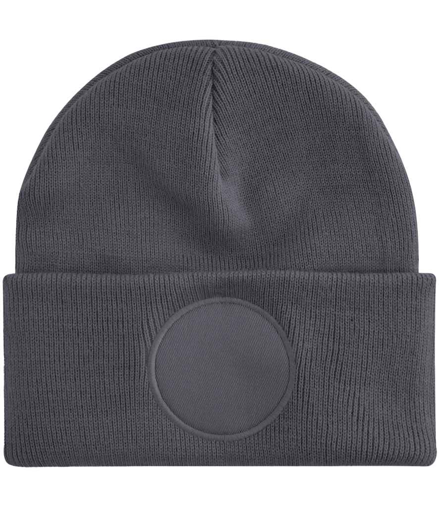 Beechfield Circular Patch Beanie in Graphite Grey