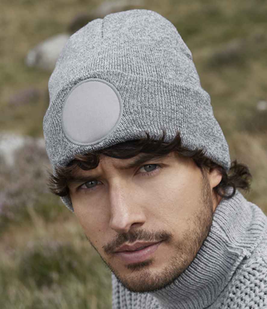 Beechfield Beechfield Circular Patch Beanie Heather Grey