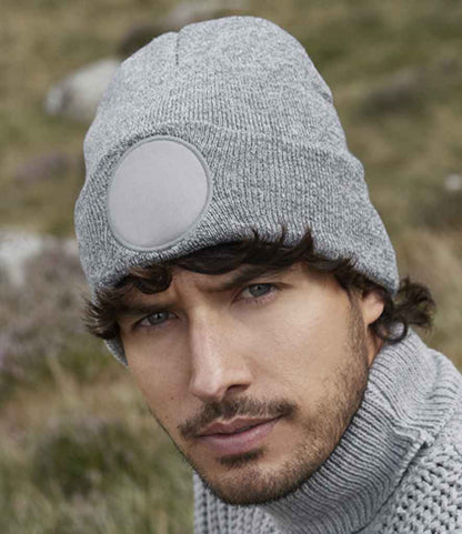 Beechfield Beechfield Circular Patch Beanie Heather Grey