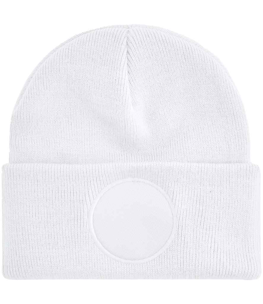 Beechfield Circular Patch Beanie in White