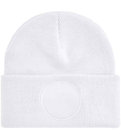 Beechfield Circular Patch Beanie in White