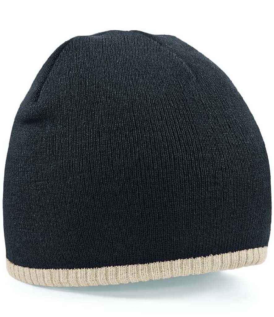 Beechfield Beechfield Two Tone Pull-On Beanie Black/Stone