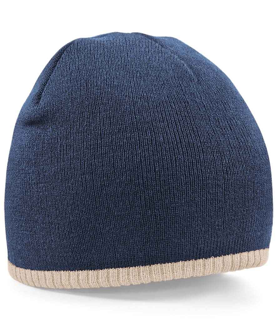 Beechfield Beechfield Two Tone Pull-On Beanie Navy/Stone