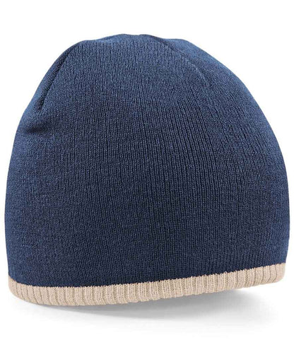 Beechfield Beechfield Two Tone Pull-On Beanie Navy/Stone