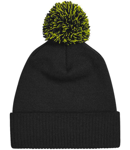 Beechfield Snowstar® Beanie in Black/Lime Green