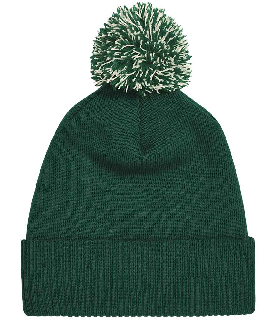 Beechfield Snowstar® Beanie in Bottle Green/Off White