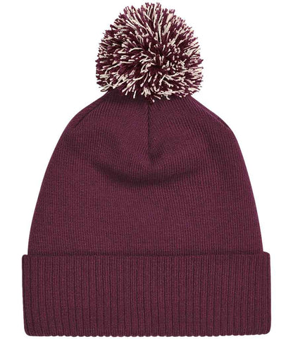 Beechfield Snowstar® Beanie in Burgundy/Off White