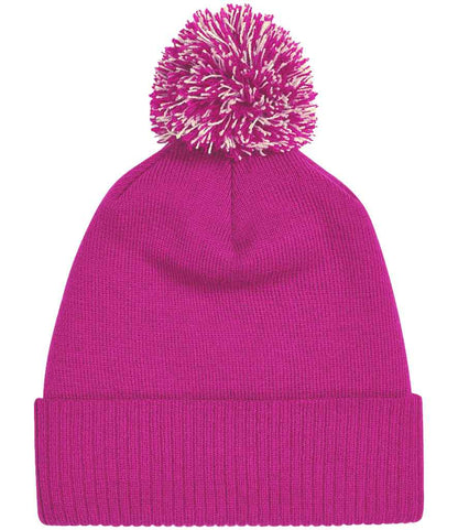 Beechfield Snowstar® Beanie in Fuchsia/Off White