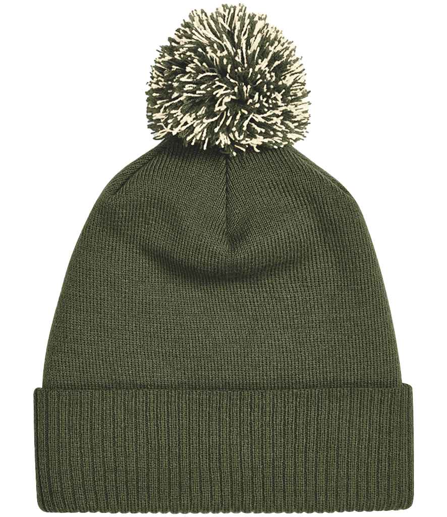 Beechfield Snowstar® Beanie in Olive Green/Oatmeal
