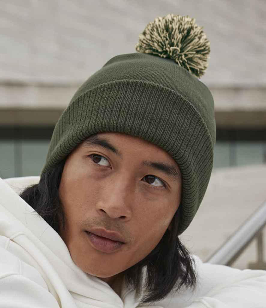Beechfield Beechfield Snowstar® Beanie Olive Green/Oatmeal