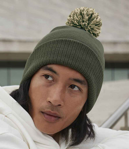Beechfield Beechfield Snowstar® Beanie Olive Green/Oatmeal