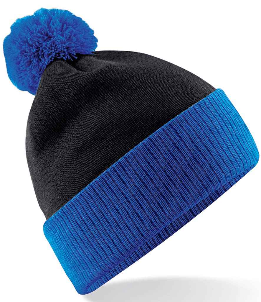 Beechfield Beechfield Snowstar® Two Tone Beanie Black/Bright Royal