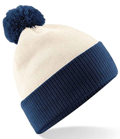 Beechfield Snowstar® Two Tone Beanie in Off White/French Navy