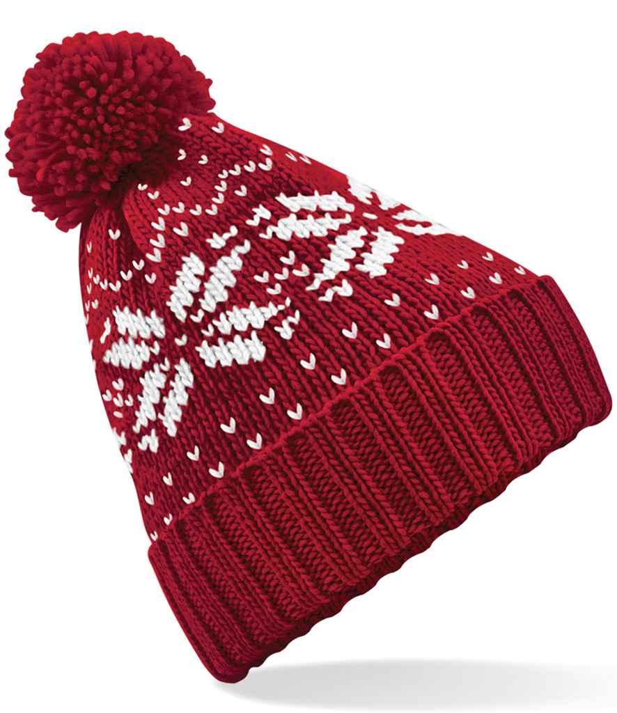 Beechfield Beechfield Fair Isle Snowstar® Beanie Classic Red/White