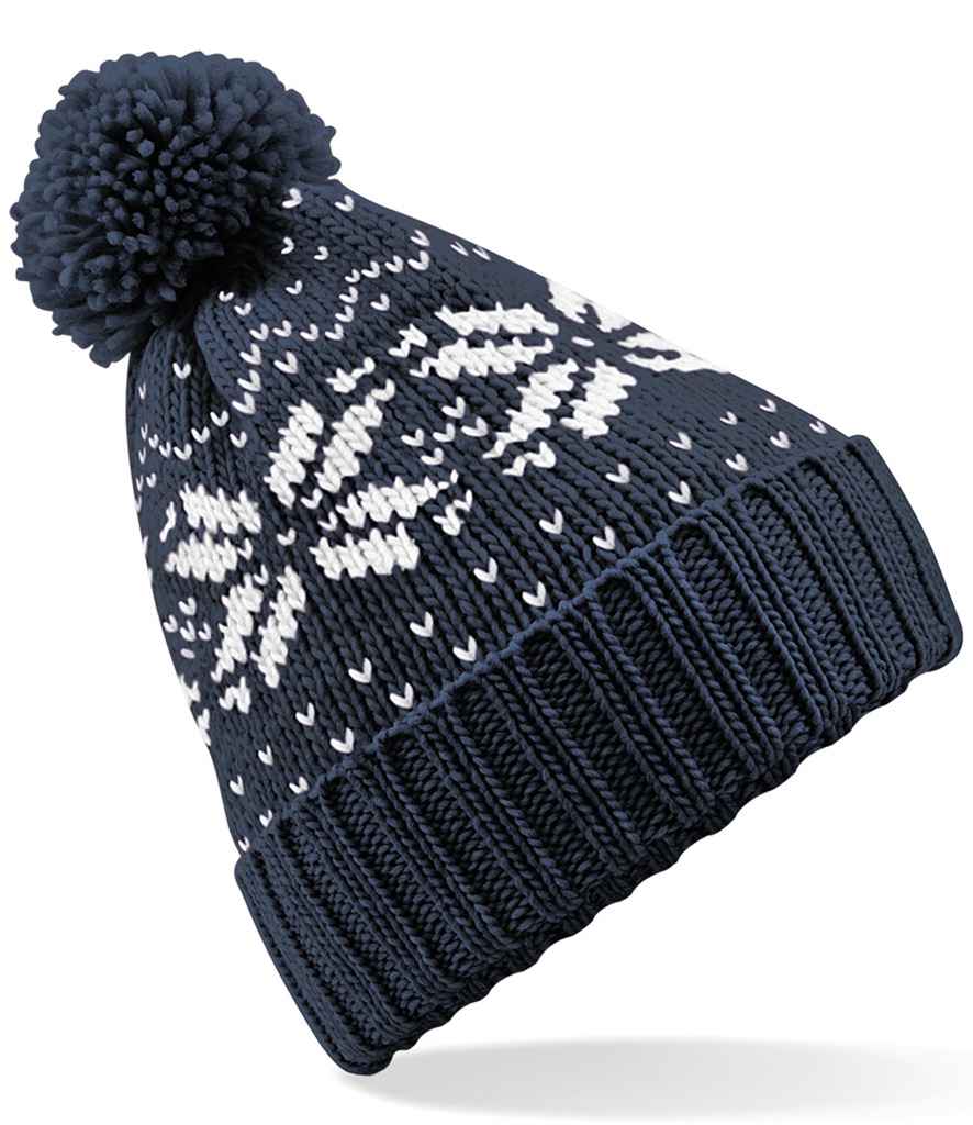 Beechfield Beechfield Fair Isle Snowstar® Beanie French Navy/White