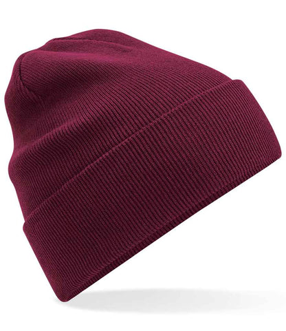 Beechfield Organic Cotton Original Cuffed Beanie in Burgundy