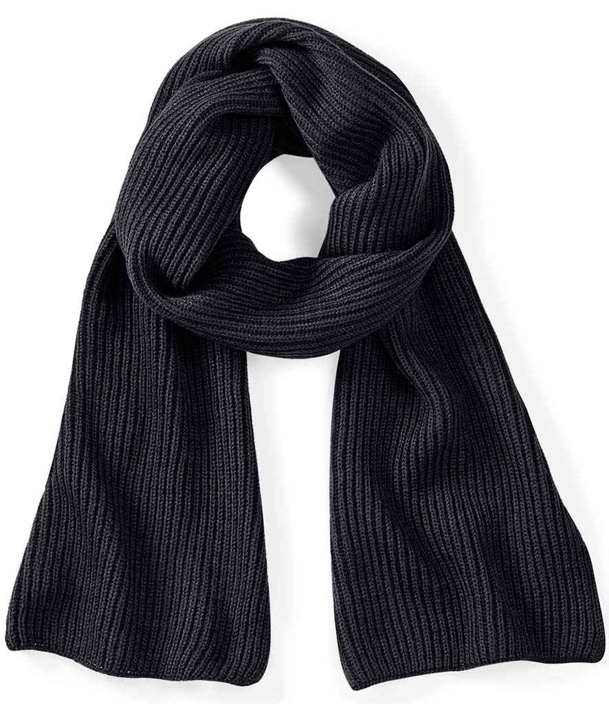 Beechfield Metro Knitted Scarf in Black