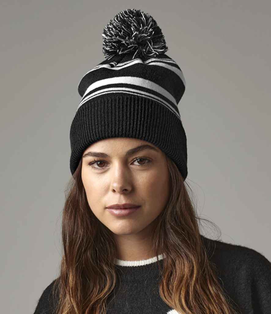 Beechfield Striped Fan Beanie - model image