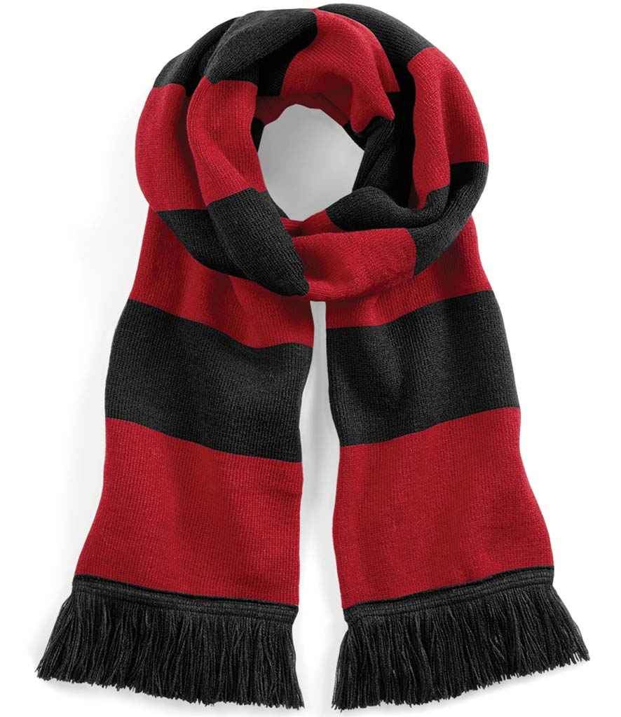 Beechfield Stadium Scarf in Black/Classic Red