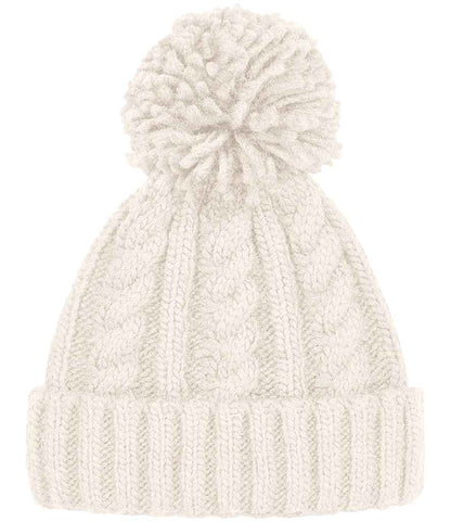 Beechfield Cable Knit Melange Beanie in Oatmeal