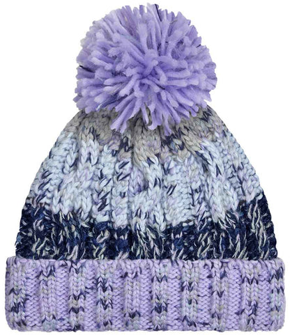 Beechfield Corkscrew Pom Pom Beanie in Lavender Fizz