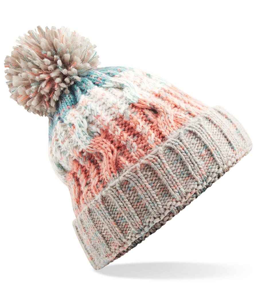Beechfield Beechfield Corkscrew Pom Pom Beanie Milkshake Mix