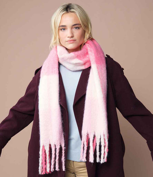 Beechfield Fluffy Check Scarf