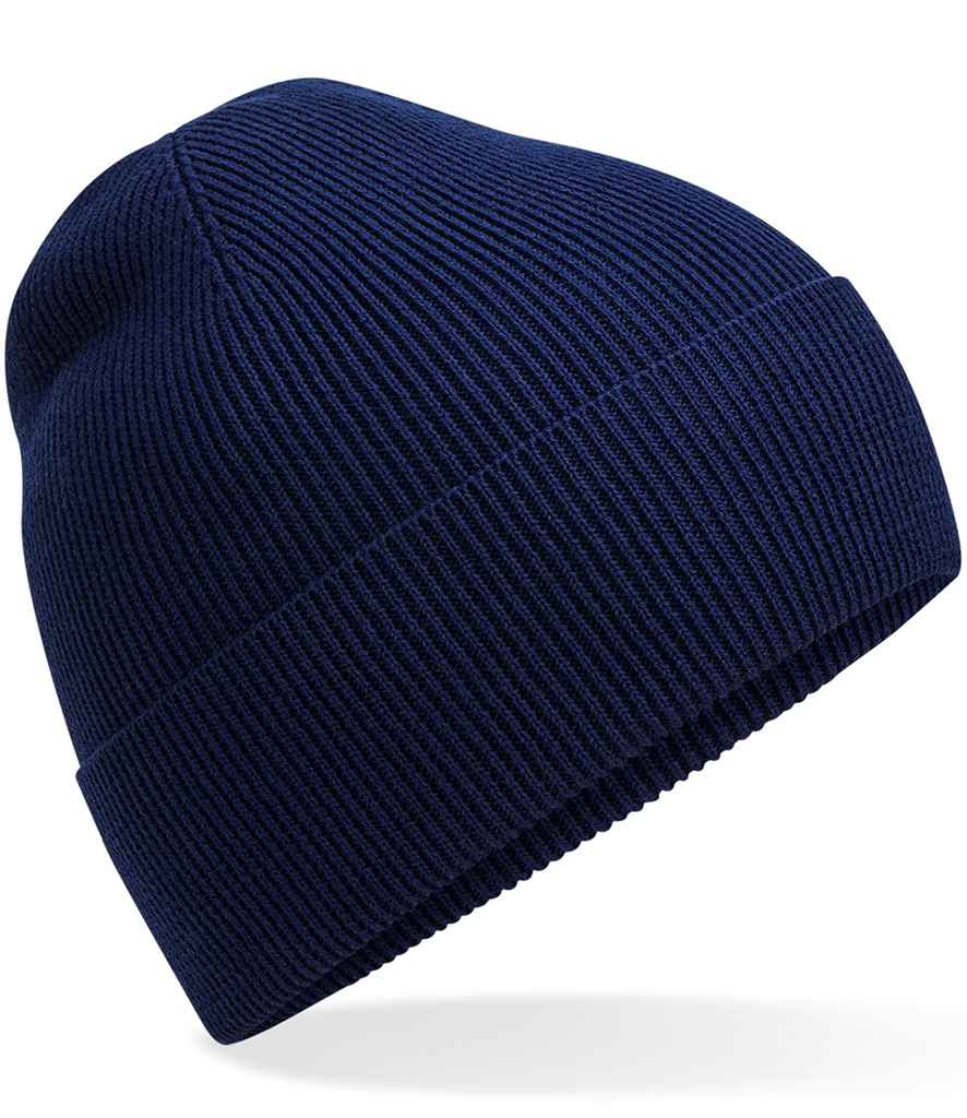 Beechfield Organic Cotton Fine Knit Beanie in Oxford Navy