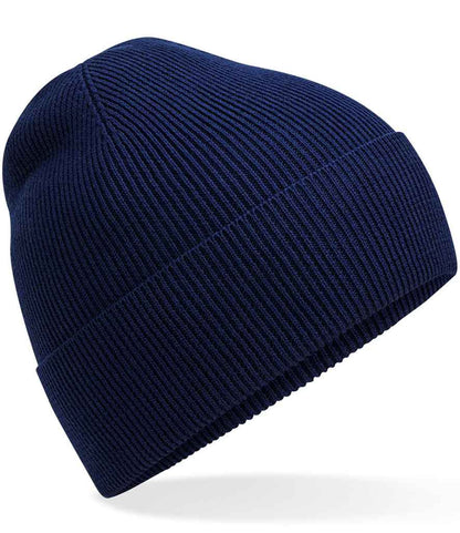 Beechfield Organic Cotton Fine Knit Beanie in Oxford Navy