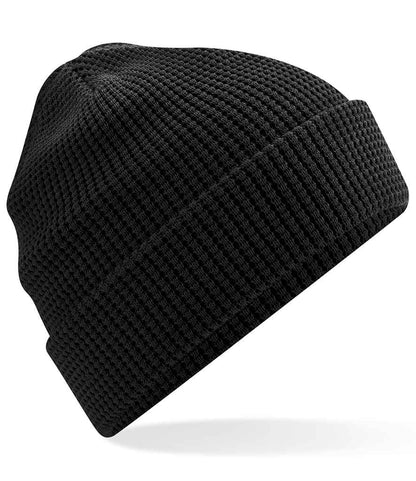 Beechfield Organic Cotton Waffle Beanie in Black