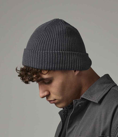 Beechfield Beechfield Organic Cotton Waffle Beanie Graphite Grey