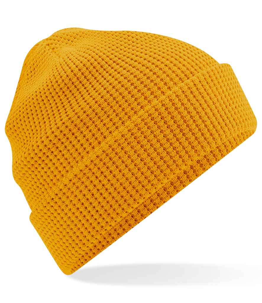 Beechfield Beechfield Organic Cotton Waffle Beanie Mustard