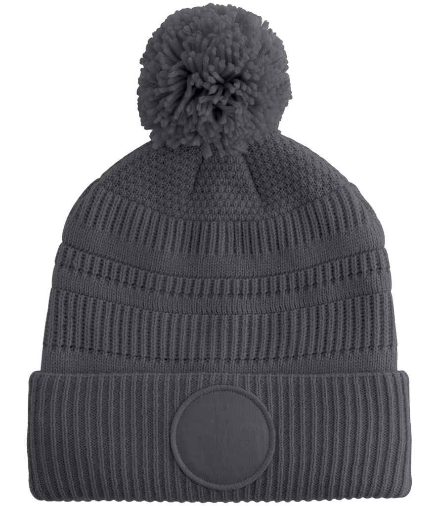 Beechfield Fan Patch Beanie in Graphite Grey