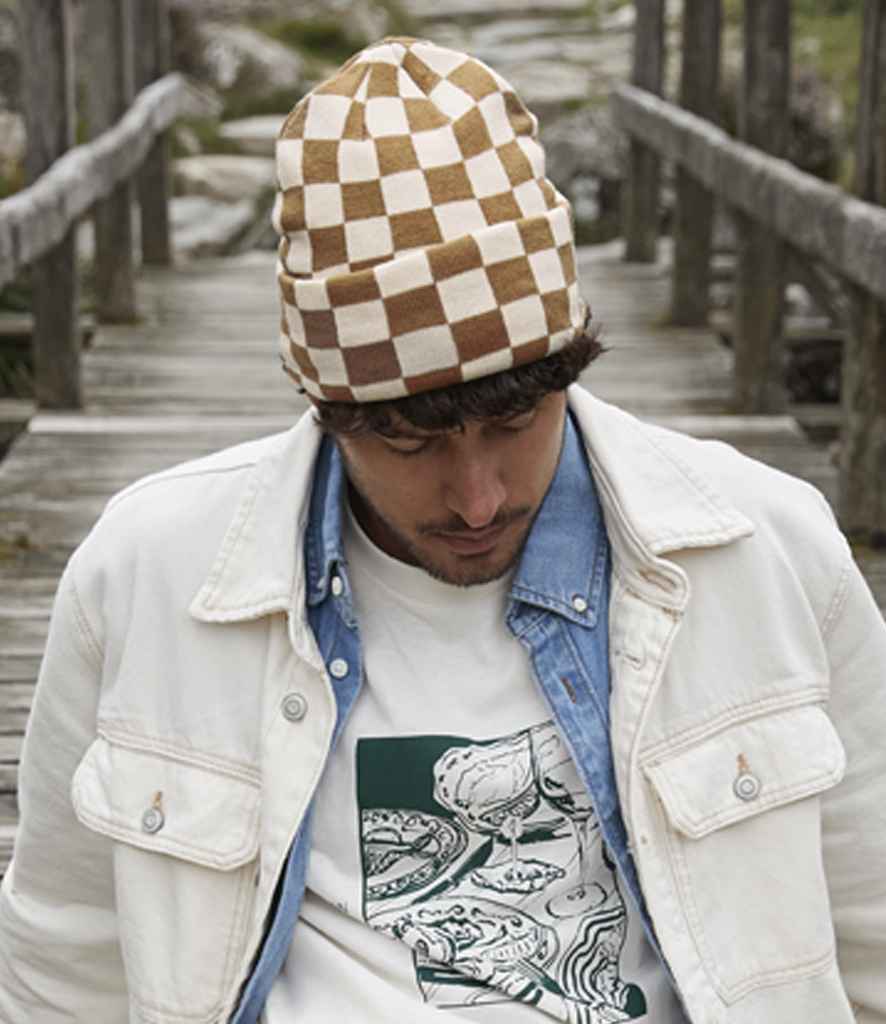 Beechfield Beechfield Checkerboard Beanie Biscuit/Almond